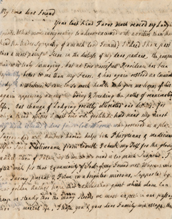 Letter from Hannah Winthrop to Mercy Otis Warren, 30 September 1775 Manuscript