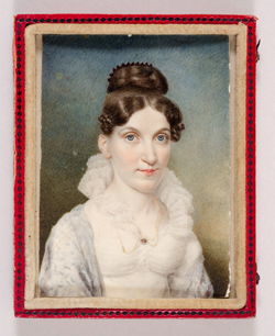 Caroline Hall Parkman Miniature portrait, watercolor on ivory