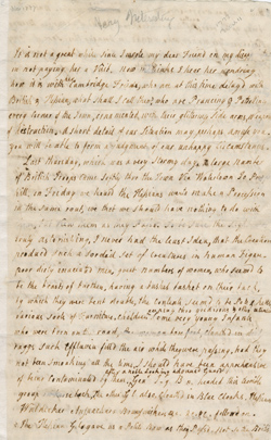 Letter from Hannah Winthrop to Mercy Otis Warren, 11 November 1777 Manuscript