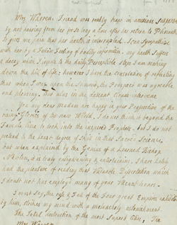 Letter from Hannah Winthrop to Mercy Otis Warren, 9 January 1778 Manuscript