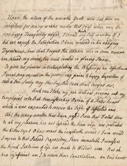 Letter from Hannah Winthrop to Mercy Otis Warren, 12 October 1779 Manuscript