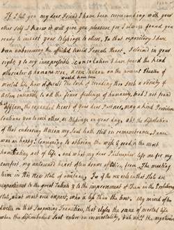 Letter from Hannah Winthrop to Mercy Otis Warren, 17 January 1780 Manuscript