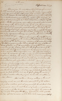 Letter from Mercy Otis Warren to Hannah Winthrop (letterbook copy), July 1773 Manuscript