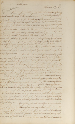 Letter from Mercy Otis Warren to Hannah Winthrop (letterbook copy), [after 5 November 1771], `I know my friend will be glad...` Manuscript