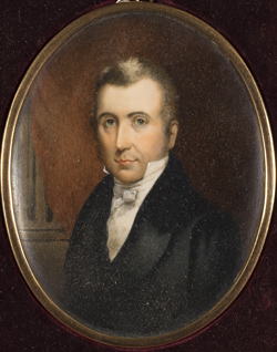 Marcus Morton Miniature portrait, watercolor on ivory