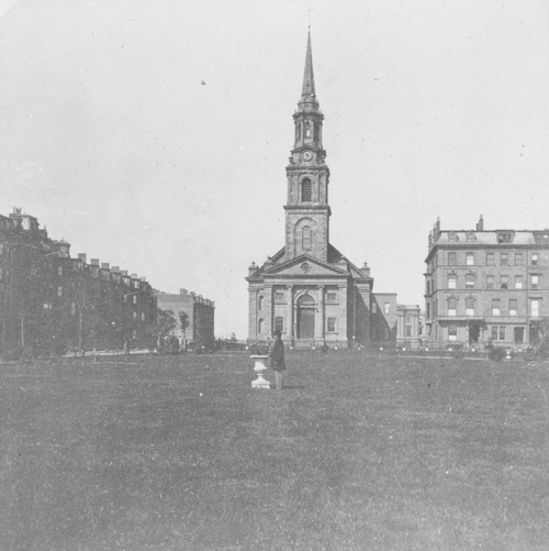 `Arlington St. Church, cor. Arlington & Boylston St.` Lantern slide