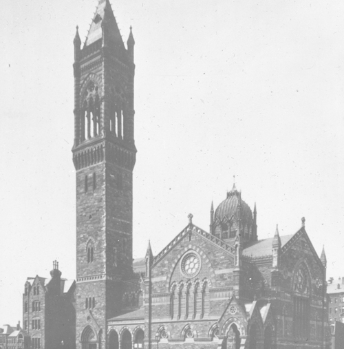 `New Old South Church, cor. Boylston & Dartmouth St.` Lantern slide