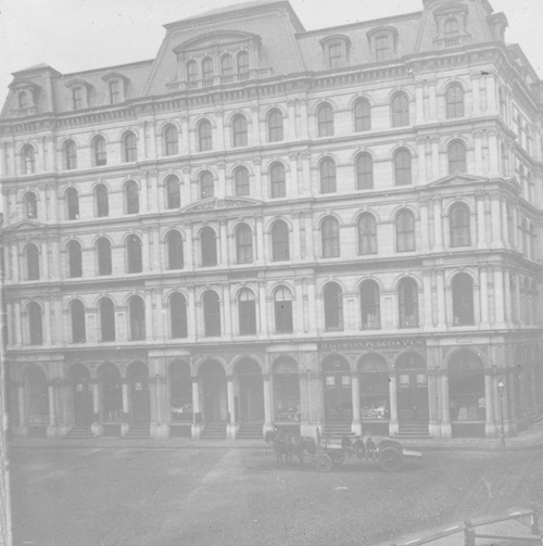 `Beebe Block, Winthrop Square` Lantern slide