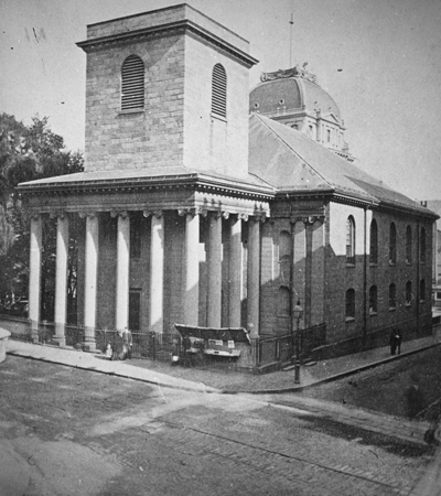 `King`s Chapel, cor. Tremont & School St.` Lantern slide