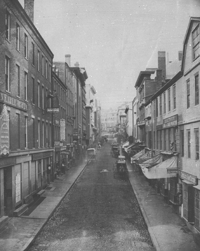 School St. looking up from Washington St. Lantern slide