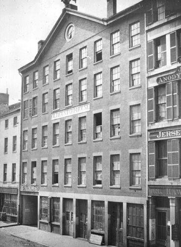 `Old Custom House, Custom House St.` Lantern slide