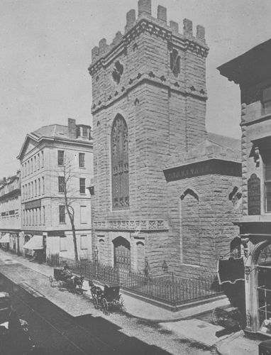 `Trinity Church, cor. Summer and Hawley St.` Lantern slide