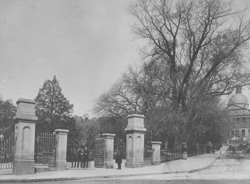 `Cor. Park & Tremont St.` Lantern slide