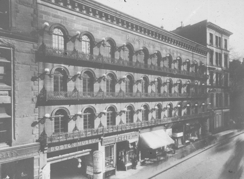 `Boston Museum, Tremont St. east side` Lantern slide