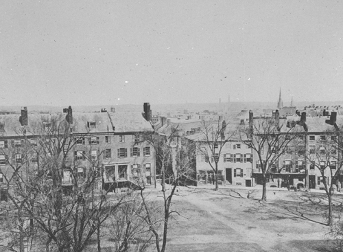 `Fort Hill Sq., Washington Place` Lantern slide