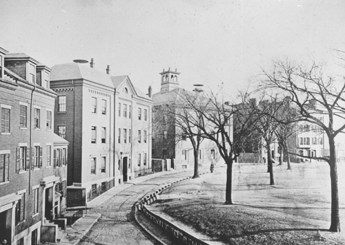 `Fort Hill Sq., Washington Place` Lantern slide