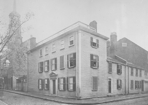 `Cor. Tremont & Hollis St.` Lantern slide