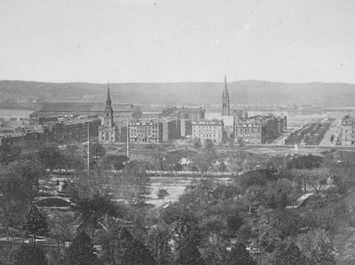 `View from State House across Common & Public Garden` Lantern slide