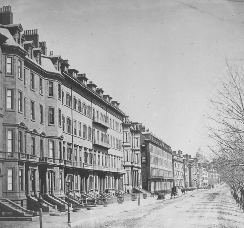 `Beacon St., north from Arlington St.` Lantern slide