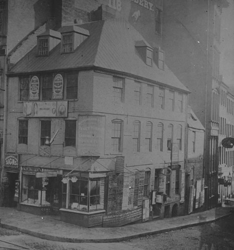 North corner, cor. Water and Washington St. Lantern slide