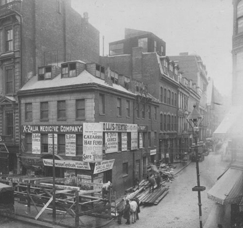 Cor. Washington & Bromfield St. Lantern slide