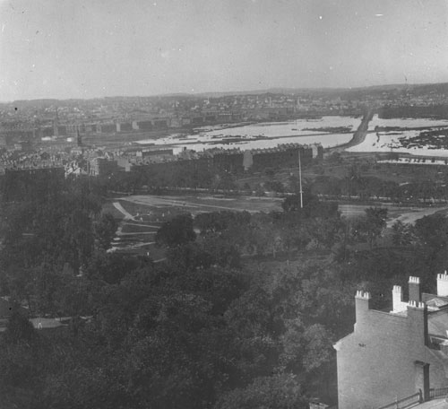 `View from State House, looking towards Roxbury` Lantern slide