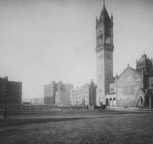 `New Old South Church, cor. Boylston & Dartmouth St.` Lantern slide