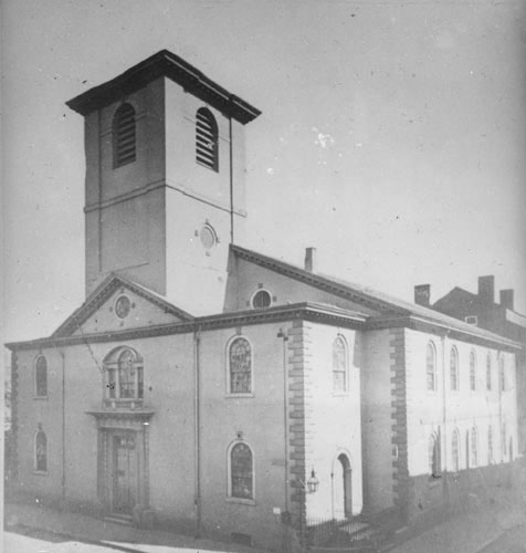 `Brattle St. Church, cor. Brattle St. & Brattle Sq.` Lantern slide