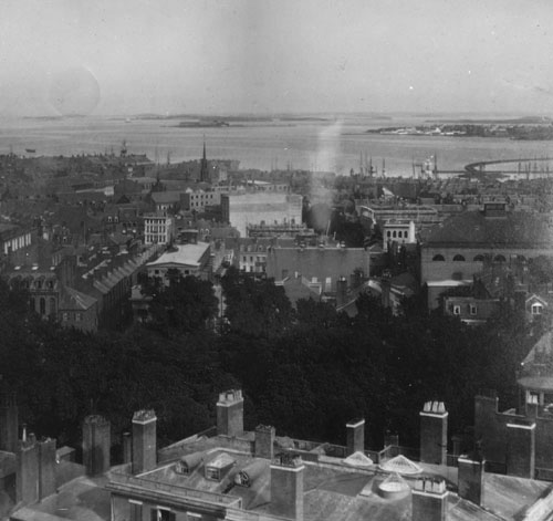 `View over Boston, S.E. from State House` Lantern slide