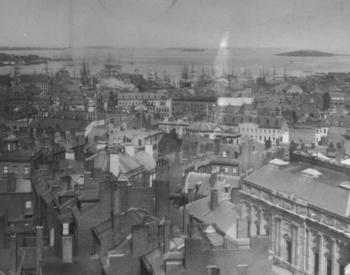 `E.S.E. View over Boston, from State House` Lantern slide