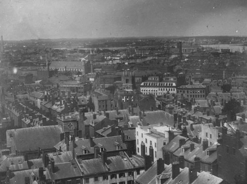 `View over Boston, N.E. from State House` Lantern slide