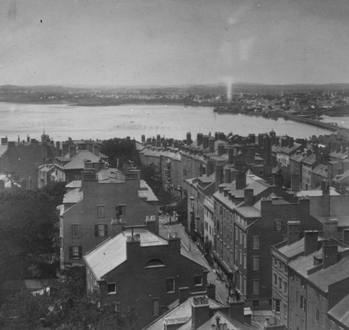 `View over Boston, W.N.W. from State House` Lantern slide