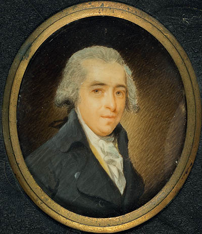 James Bowdoin Miniature portrait, watercolor on ivory