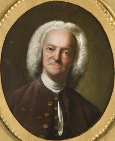 Samuel Danforth Miniature portrait, oil on gold-leafed copper