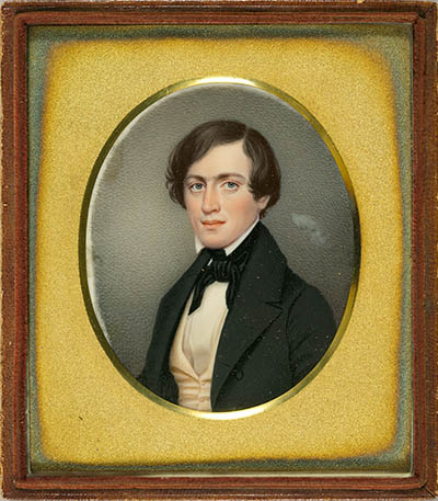 Henry Hertzog of Louisiana Miniature portrait, watercolor on ivory