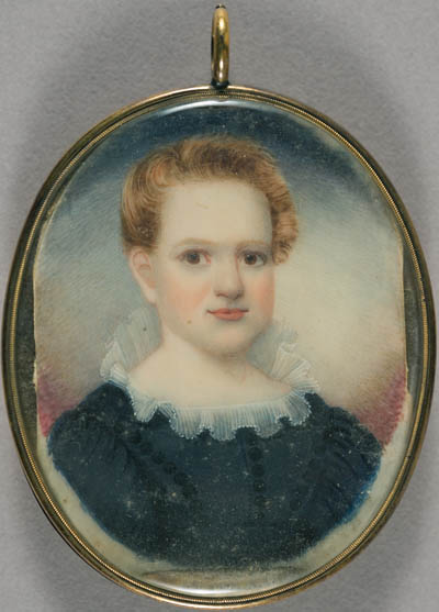 Girl, possibly of the Kay family Miniature portrait, watercolor on ivory