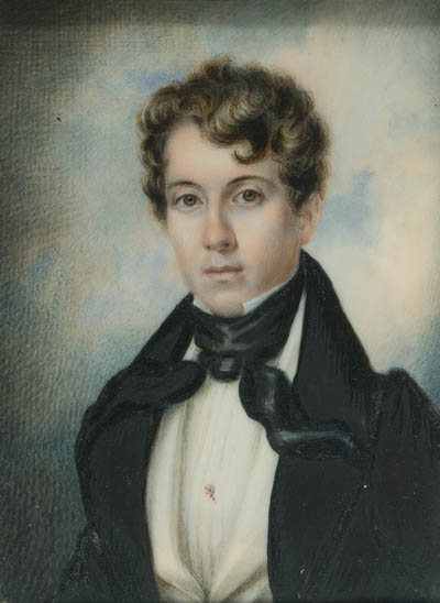 Benjamin Pollard Winslow Miniature portrait, watercolor on ivory