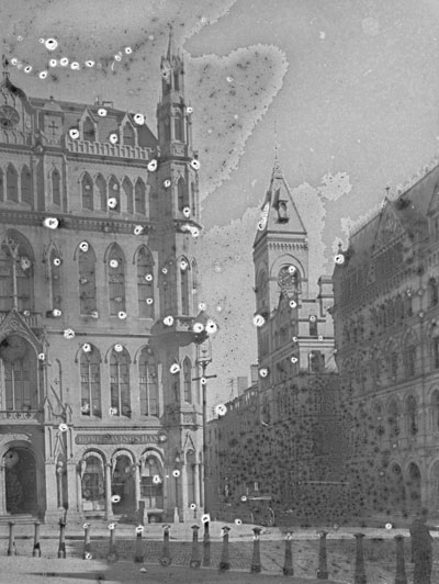 `N.E. Cor. Tremont & Boylston St.` Lantern slide