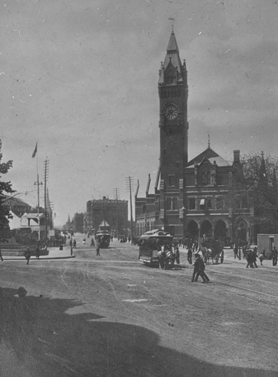 `Boston & Providence R.R., Park Sq.` Lantern slide