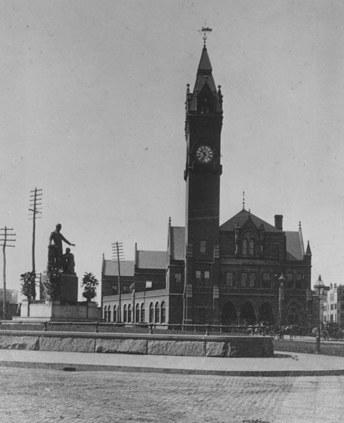 `Providence Depot, Park Sq.` Lantern slide