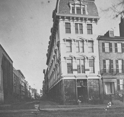 `Cor. Temple R. & Tremont St.` Lantern slide