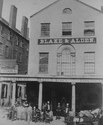 `Blake & Alden Store, 59 Brattle St.` Lantern slide