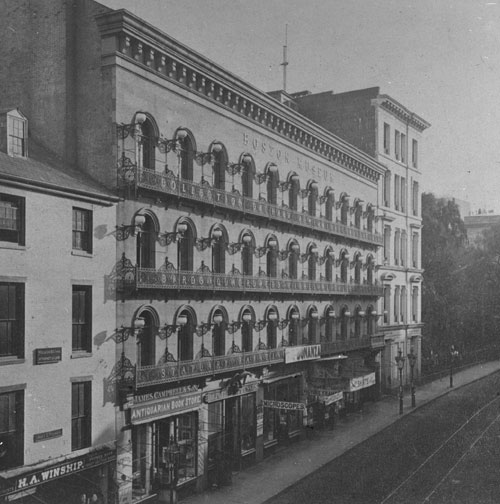 `Old Boston Museum, Tremont St. east side` Lantern slide