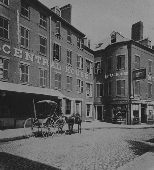 `Central House, Brattle Sq.` Lantern slide