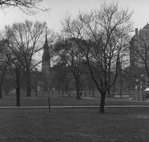 `Arlington St. Church, from Public Garden` Lantern slide