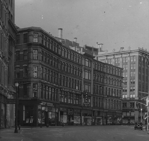 `Franklin St. up from Federal St.` Lantern slide