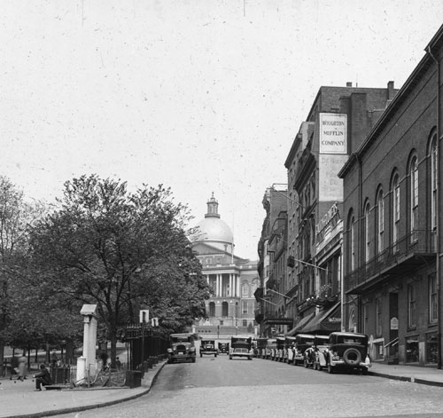 `Park St. up from Tremont St.` Lantern slide