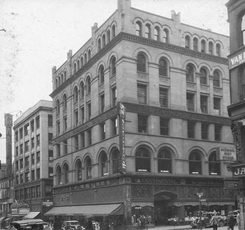 Cor. Washington & Boylston St. Lantern slide