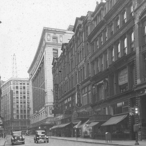 Summer St. north side from Chauncy to Washington St. Lantern slide