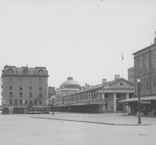 `Faneuil Hall Sq.` Lantern slide